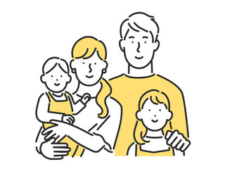 子育て世帯の家族の形のイメージイラスト素材