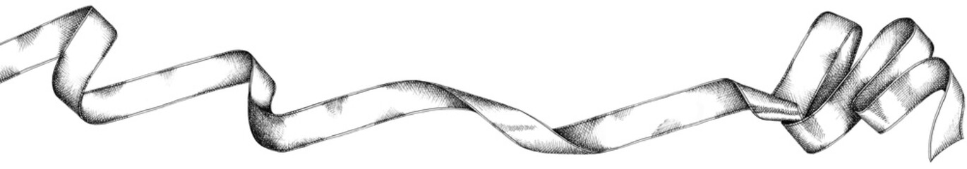 Dekoratives gezeichnetes Band, Girlande, Geschenkband, für Gestaltung von Poster, Flyer, Klappkarten