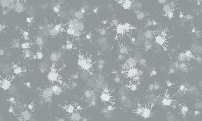 White random splashes on light gray background. Expressive color blots drops and stains. Fluid art. Great as background, wallpaper, overlay. Suits for kids design, childish decoration or elements.
