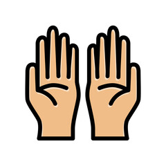 illustration of a hand praying or asking. Islamic icons can be used for the month of Ramadan, Eid and Eid Al-Adha. for logo, website and poster designs. vector