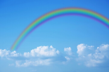 Rainbow in blue sky　　