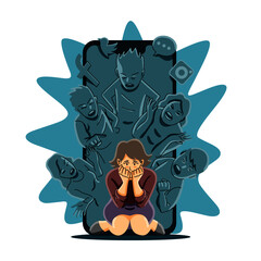 social media or cyber bullying concept