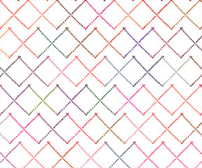 multi colour dot rectangular repeat pattern in white background
