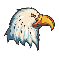 A cartoon eagle head