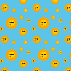 Suns pattern with sunglasses