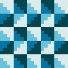 geometric pattern with geometric shapes, rhombus, triangles. That square design has the ability to be repeated without visible seams. Seamless background. Aqua colors