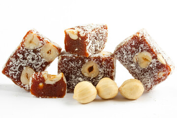 It is located dessert of Adana and Mersin cities in Turkey. Traditional turkish dessert cezerye. Turkish delight.
