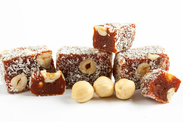 It is located dessert of Adana and Mersin cities in Turkey. Traditional turkish dessert cezerye. Turkish delight.