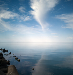 Sky,clouds ,rocks and Baltic sea. 