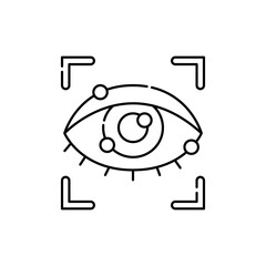 Eye scan olor line icon. ID and verifying person. Pictogram for web page, mobile app, promo.