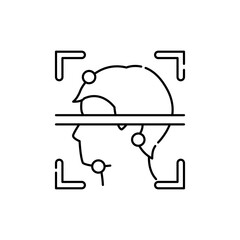 Face identification olor line icon. ID and verifying person. Pictogram for web page, mobile app, promo.