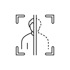 Man identification olor line icon. ID and verifying person. Pictogram for web page, mobile app, promo.
