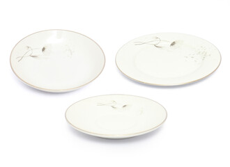 White Ceramic Dish Saucer  Isolated