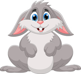 cute rabbit cartoon on a white background