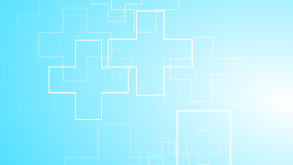 Abstract medical health blue cross pattern background. G