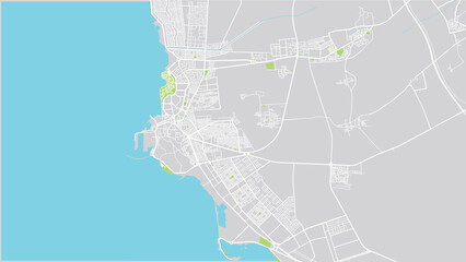 Urban vector city map of Jazan, Saudi Arabia, Middle East