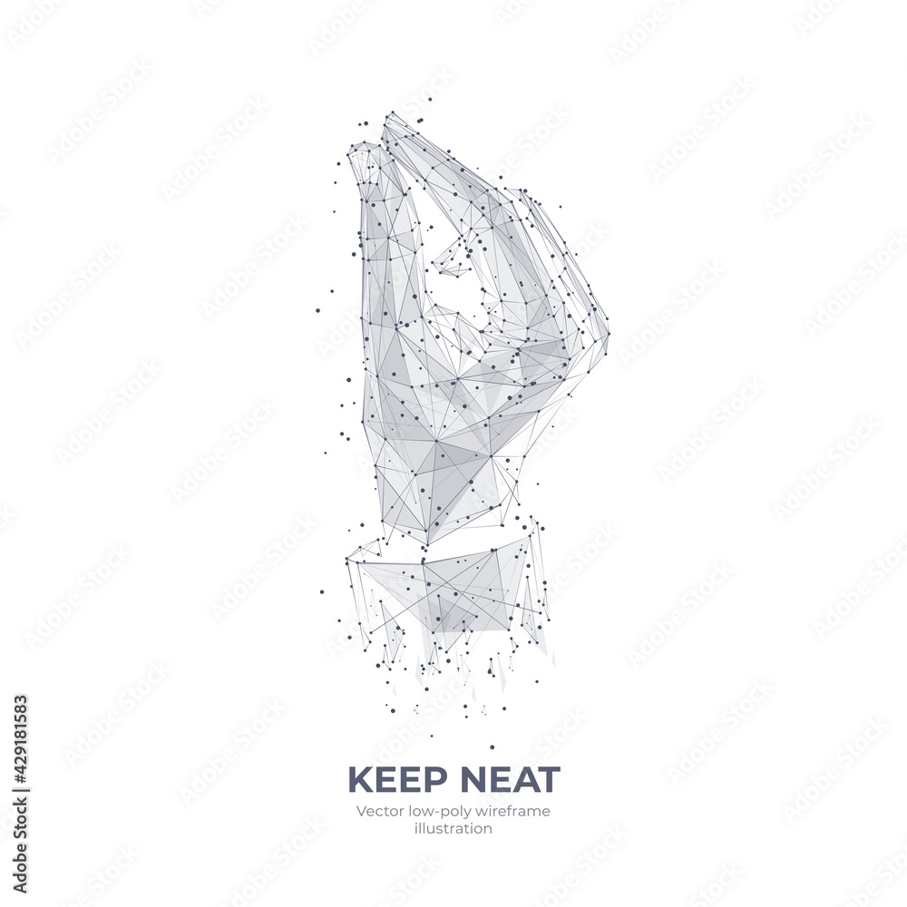 Fototapete digital 3d hand holding something tiny. keep neat, hand gesture concept. abstract vector human wrist