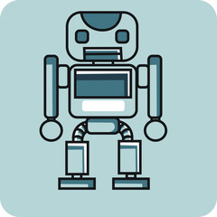 Vector illustration of cute robots perfect for logos and t-shirts.
