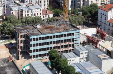 Fototapeta premium Chantier de construction vue du ciel à Paris