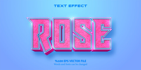 Strong text with a soft pink touch, cartoon style editable text effect