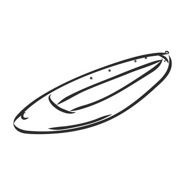 kayak vector sketch on a white background