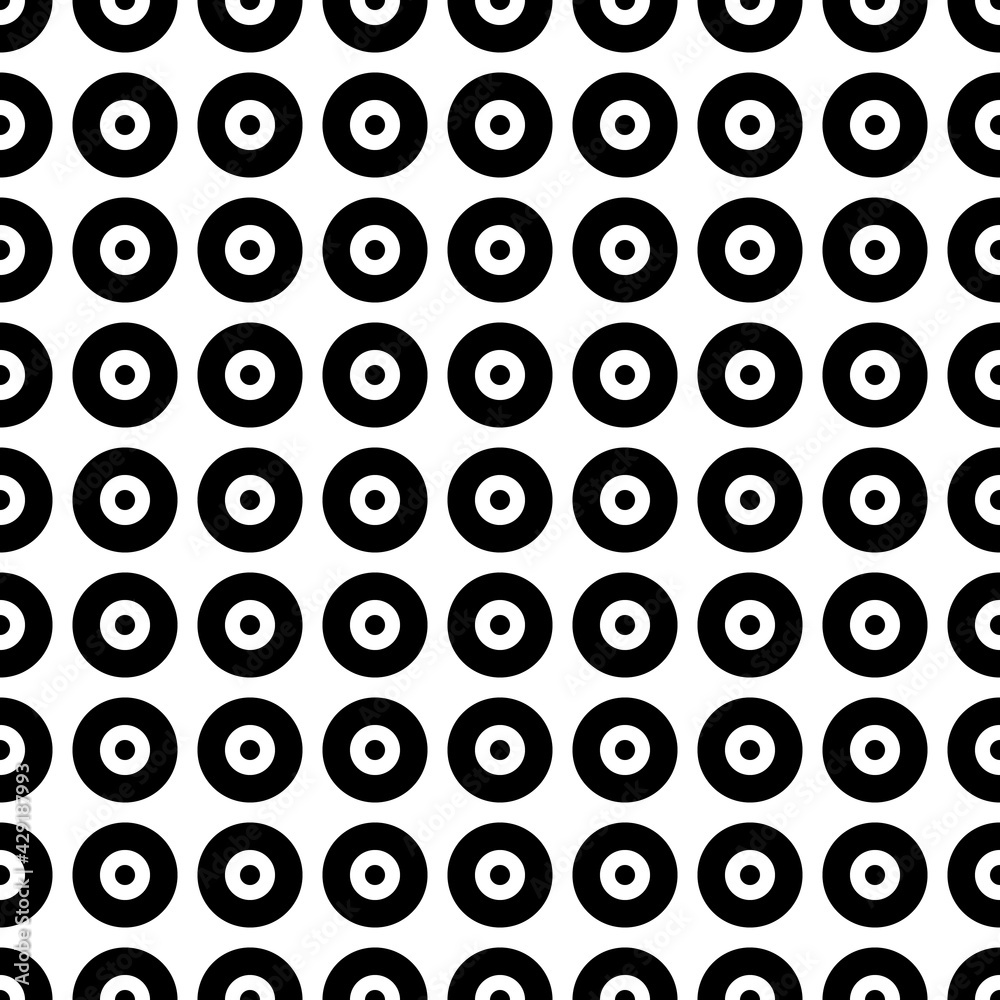 Poster Black circles pattern. Vector simple circles like targets.