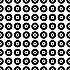Black circles pattern. Vector simple circles like targets.