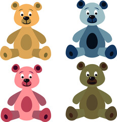 set of teddy bears