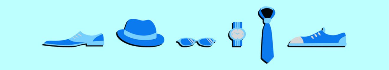 set of man fashion cartoon design template with various models. vector illustration isolated on background