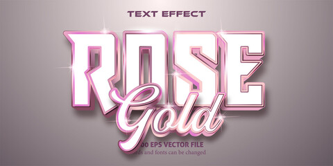 Strong text with a soft pink touch, cartoon-style editable text effect: ROSE
