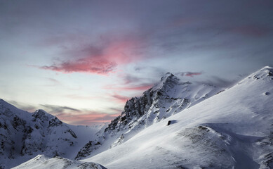 snow covered mountains