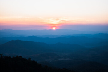 sunset over the mountain