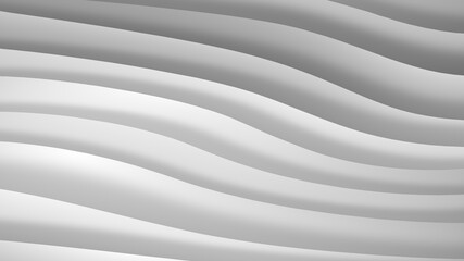 White gray gradient geometric abstract background. Elegant curved lines and shape with color graphic design. 3d Rendering.