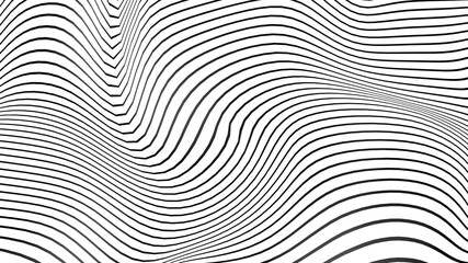 Black and white curve wave line abstract background.