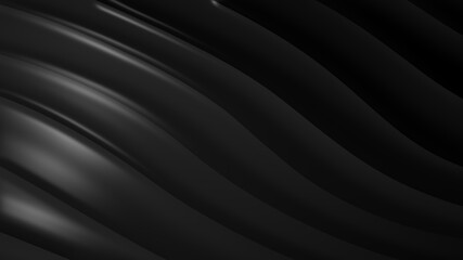 Black gray gradient geometric abstract background. Elegant curved lines and shape with color graphic design. 3d Rendering...