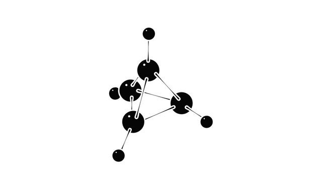 Methanol icon animation isometric black object on white background
