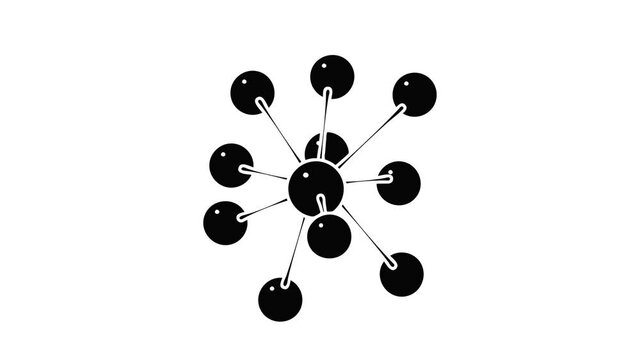 Cresols molecule icon animation isometric black object on white background