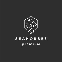 seahorses logo design inspiration on black background