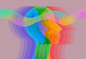 Disegno grafico illuminazione spirituale. Meditazione. Rivelazioni 