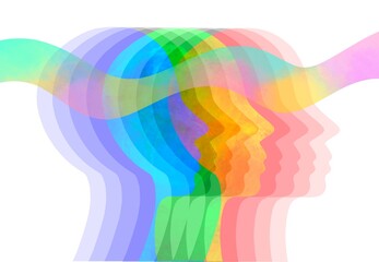 Disegno grafico arcobaleno empatia. Diversità. Uguaglianza. Questioni sociali 