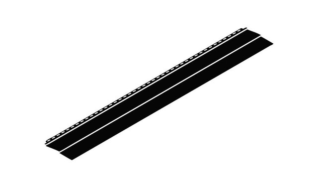 Metal bar icon animation isometric black object on white background