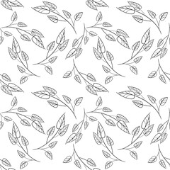 Graphic seamless pattern with leaves. Design for fabric, textile, wallpaper and packaging. 