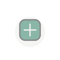 Obraz premium Colorful add button vector icon isolated on white background. Plus symbol modern, simple, vector, icon for website design, mobile app, ui. Vector Illustration