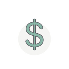 Colorful dollar vector icon isolated on white background. Cash symbol modern, simple, vector, icon for website design, mobile app, ui. Vector Illustration