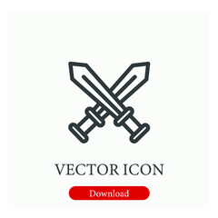 Obraz premium Fighting vector icon. Editable stroke. Linear style sign for use on web design and mobile apps, logo. Symbol illustration. Pixel vector graphics - Vector