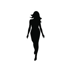 Illustration Vector graphic of walking woman silhouette