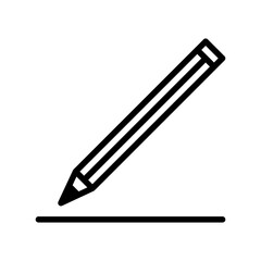 Pencil flat line icon. Vector outline illustration of drawing tools . Outline sign for web interface