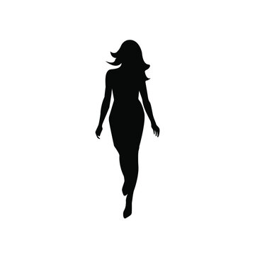 Illustration Vector graphic of walking woman silhouette