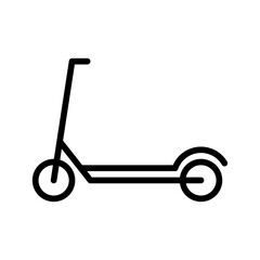 Kick scooter and electric scooter flat line icon. Rental, mobile app, eco transport simple vector illustration. Outline sign for mobile concept and web design, store, logo