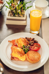 Picture of delicious breakfast on the table